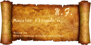 Maszler Filomén névjegykártya